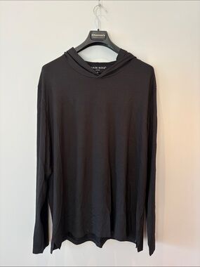 Derek Rose Men's Black Lightweight Hooded Long Sleeve Top - Minimalist Knit